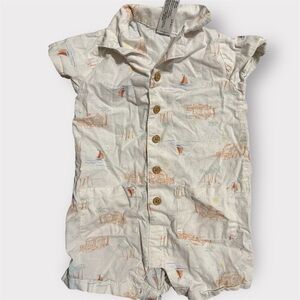 Modern Moments by Gerber Boys Beach Romper Button Up Size 12 Months